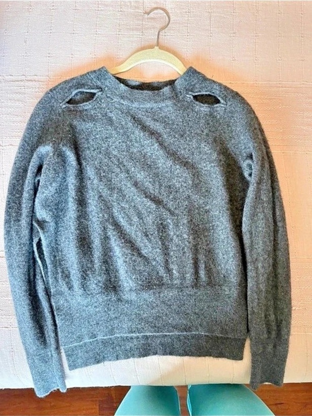 Club Monaco Gray Cutout Shoulder Sweater